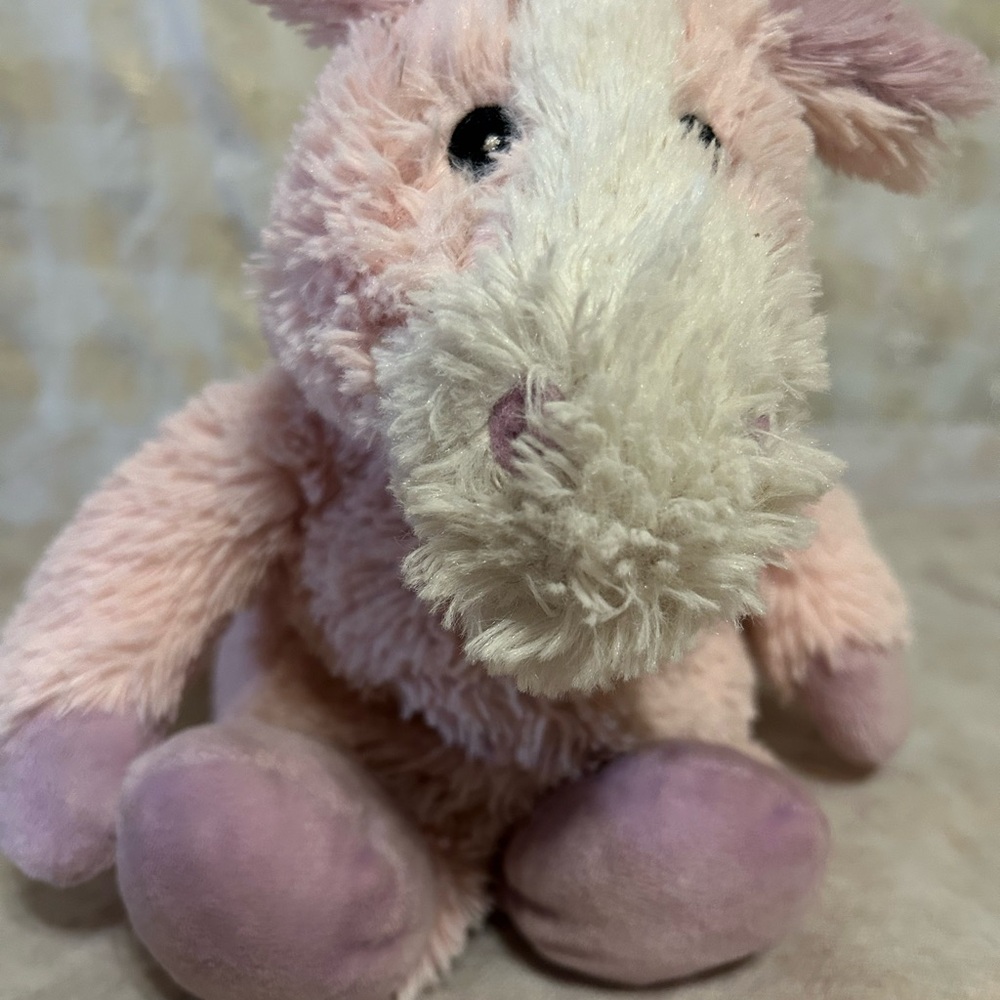 Plush Pink and White Accent‎ Pillow